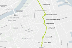 Die geplante Routenführung der Linie 48